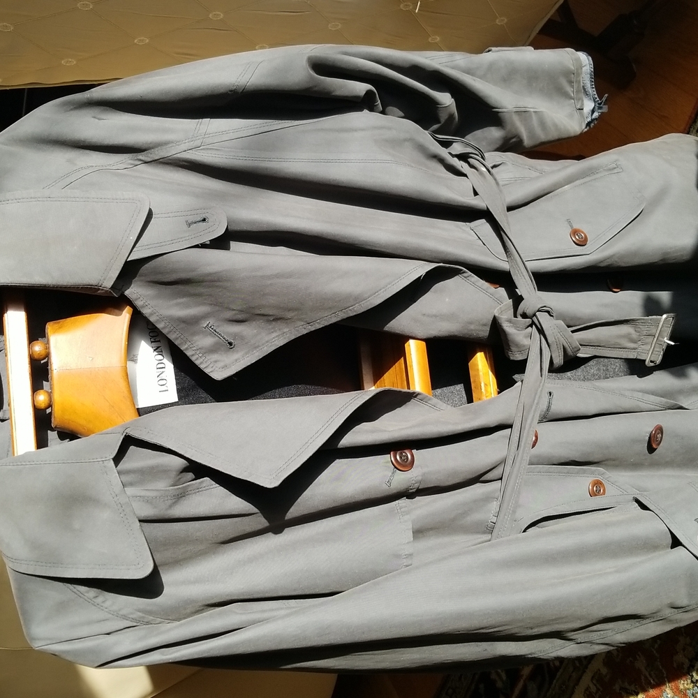 Mens London Fog long trench coat